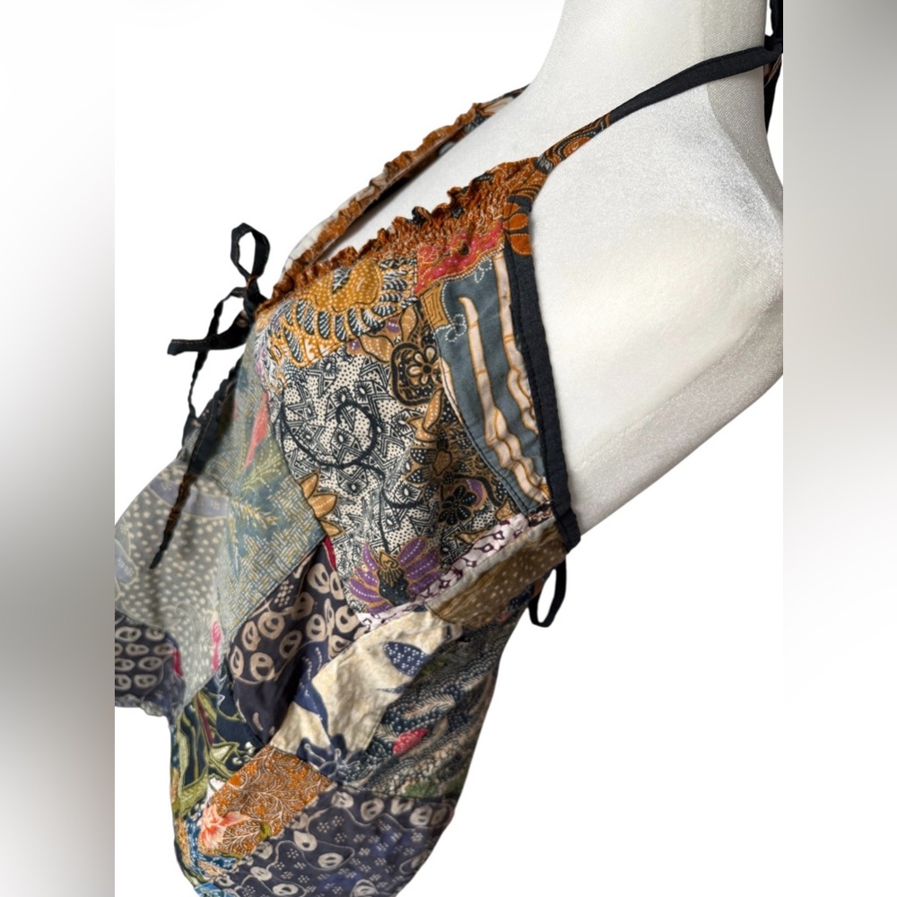 Patchwork Boho Halter Tie Back Top Jada Gypsy Sty… - image 3